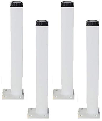 JIAOLUN123 Pieds de Meubles en Alliage d'aluminium Meubles Jambes Carré Métal Pattes de Table Canapé Lit Support de Plan de Travail TV, 4 Pièces, Argent, 35cm