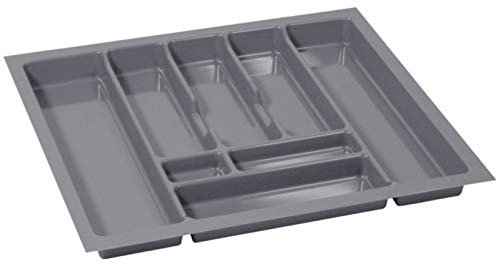 ALUSFERA Besteckkasten für Schubladen 70cm – Schubladen Organizer mit Fächeraufteilung – Hochwertiger Schubladen Organizer Küche für Mehr Ordnung – Anpassbar und leicht zu reinigen - 630x490mm Silber