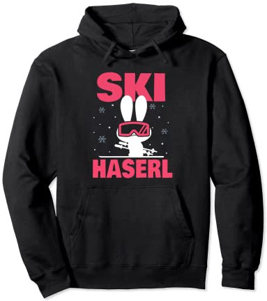 Skihase Skihaserl Hase fährt Ski Skifahren Pullover Hoodie