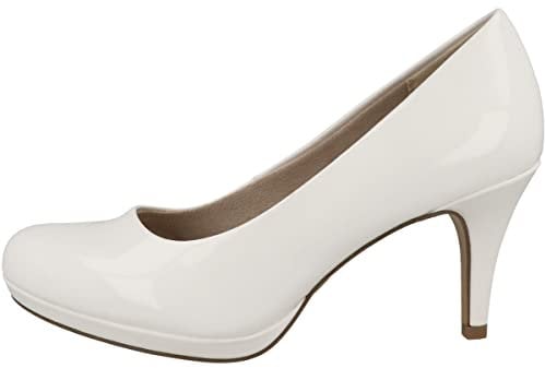 Tamaris Damen Pumps, White Patent 1 22444 29 123, 39 EU