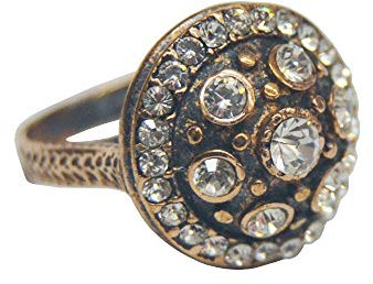 Vintage-Ring, inspiriert von Mittelalters-Schmuck und Ottomane, Bronze und Steine, Modell Nr. 4, Bronze