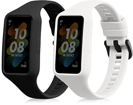 kwmobile Bracelet compatible avec Huawei Band 7 / Band 6 / Honor Band 6 bracelet - 2x bracelet de rechange en silicone pour fitness tracker
