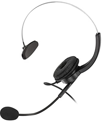 Telephone Headset with Microphone Noise Cancelling, 3.5mm Comfort Wired Computer Headset for Laptop Pc, for Business Skype Webinar Call Center Home School Classroom Office