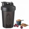 400ml Protein Shaker Bottle, Protein Shake Mixer, Shaker Cups Portable Pre Workout with Wire Mixball Blender Perfect for Mixing Powdered Shakes, Clear, BPA Free and DEHP-free, Dishwasher Safe (Black)