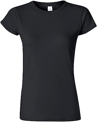 Gildan Womens/Ladies Softstyle Midweight T-Shirt (M) (Pitch Black)