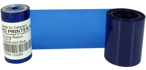 532000-003 blaues einfarbiges Farbbandband, kompatibel mit Datacard SP35 SP35plus SP55 SP55plus SP75 SP75plus FP65 FP65i SD260 SD360 SD460 Kartendrucker 1000 Bilder