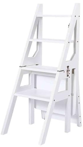 Folding chair Scala e sedia in bambù creativa di alta qualità Scala e sedia pieghevole multifunzionale Scala e sedia ascendente per interni Sgabello a quattro scale Forte capacità di carico Robusto e