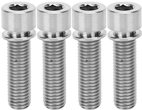 Vis De Tige De Vélo, 4 Pièces Boulons De Tige De Guidon De Vélo Vis Et Boulon M7 X 20 Tête De 25 Mm avec Rondelles pour Vis De Tige De Vélo, Accessoire De Pièce De Rechange De Vélo(Titane)