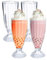XNSHUN 6er Eisbecher Glas Set 360ML Mit 6 Langen Löffeln, Dessertgläser Mit Fuß Eiskaffeebecher Dessertgläser, Eisgläser Für Eis Dessert Getränke Cocktails Party (4er Set)