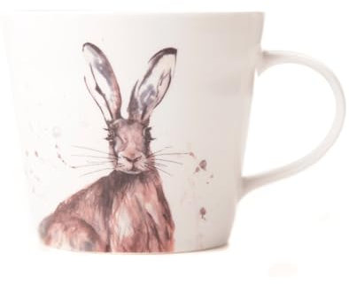 Meg Hawkins Hare Animal Watercolour Design Bone China Mug