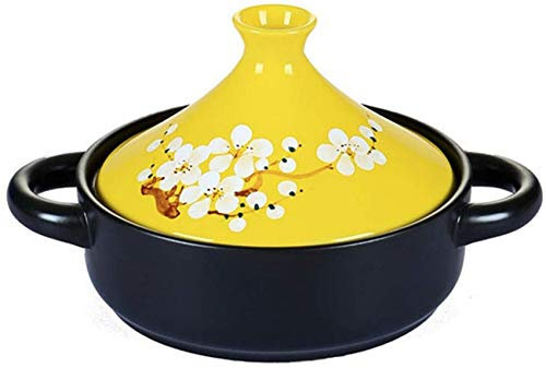 DDKYHU Home 20Cm Tagine Pot, Hand Made and Hand Painted Tagine Pot Home Ceramic Cookware Lead Free Stew Casserole Slow Cooker 1.5L,B