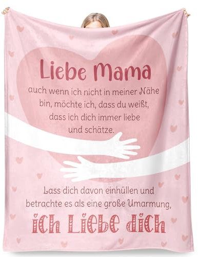 CheriGift Geschenke für Mama Decke, Mama Weihnachten Geschenk Kuscheldecke Flauschig, Geburtstagsgeschenk für Mama Muttertagsgeschenk 60 * 50 in
