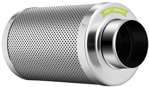 Kensbro Filtro ai carboni attivi da 4 pollici, filtro a carbone attivo, filtro a carbone attivo, filtro a carbone attivo, filtro a carboni attivi, 100 x 250 mm