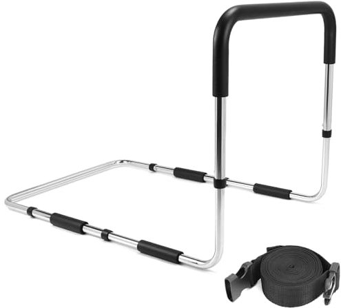 QWORK® Barandilla Cama Adulto, Barandilla Cama Ajustable, Barandilla Cama para Prevención de Caídas, para Personas Mayores, Adultos, Discapacitados