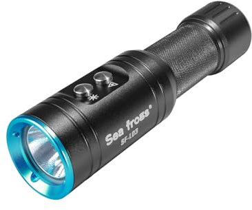 Sea frogs Tauch-Taschenlampe, Tauchlampe, Schnorchellicht, wiederaufladbar, 100 Meter, tauchfähiges Licht, Ladegerät für Unterwasser, Tiefseehöhle bei Nacht (SF-L03-KL)