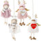 LYtech 4 Stück Weihnachtsbaum Plüsch Hängende Ornamente Weihnachten Engel Anhänger Weihnachten Engel Puppe Anhänger Weihnachtsbaum Hänge Ornament Hängende Verzierung Engel für Urlaub Dekorationen