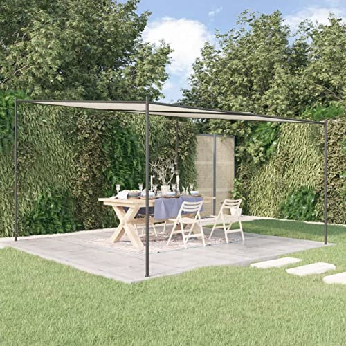 Bulliing Gazebo Bianco 4x4 m 180 g/m² Tessuto e Acciaio,Gazebo Pergola con Telo Impermeabile Richiudibile E Struttura Rettangolare in Acciaio Inossidabile Ad Alta Densità,per Arredo Giardino,Terrazzo