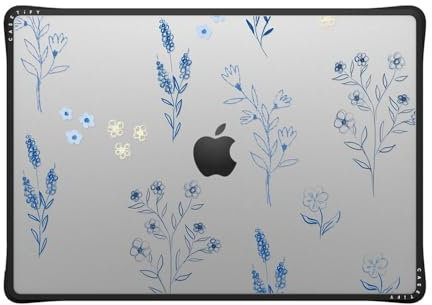 CASETiFY Impact MacBook Pro 16 Zoll (2021 & 2023) Hülle [verbessertes Schutzeckendesign/Belüftungsausschnitte/rutschfester Griff] – Kleine blaue Blumen