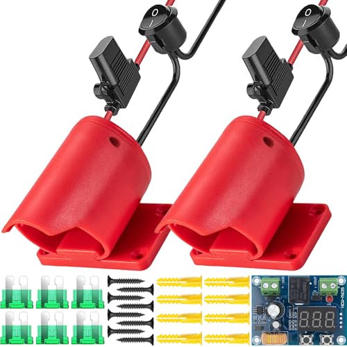 Xiatiaosann Power Wheel Battery Adapter for Milwaukee M12 12V Battery Kit, Power Connector 14AWG Robotic with Wire Harness Fuse, Low-voltage Protection Module, Screws, PlasticScrews (2 Pack)