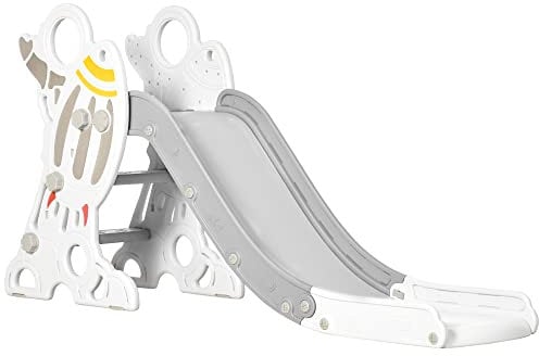 AIYAPLAY Toboggan pour Enfants, Toboggan intérieur pour Enfants, de 18 à 36 Mois, jusqu'à 30 kg, 157L x 46,5l x 80H cm, Gris