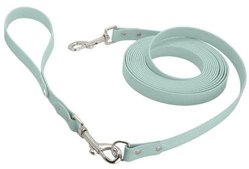 Petbo 5m Kurze Schleppleine 19mm mit abnehmbaren Kurzführer (ohne Handschlaufe/Kein Verheddern) Extra Breite 19mm für alle Hunde (Pastell-Blau - Gurtband)