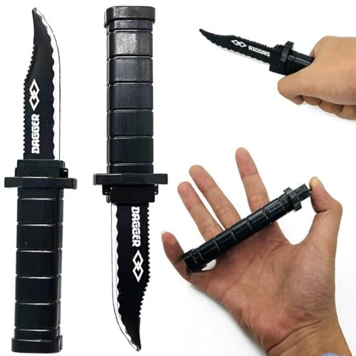 XYTAHDM Cuchillo Daga Que Desaparece, 2 Piezas Cuchillo de Broma, Cuchillo retráctil de plástico para Broma y Broma, para Fiesta, Bromas de Halloween del Día de los Inocentes