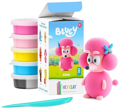 HEY CLAY Bluey & Freunde - Lufttrocknende Knete für Kinder - Bastelset 3+ (Coco)