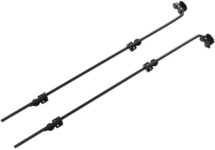 Heavy Duty Gate Drop Rod 36Inch Door Cane Wood Metal Fence Stopper Wrought Iron Gate Latches Black Finish for Doors Gates Fences Wood Metal Gates