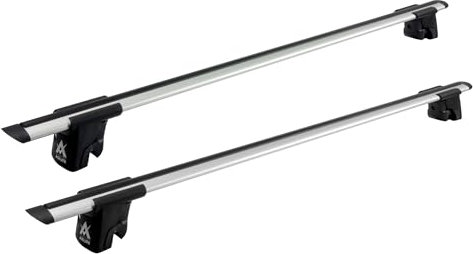 AGURI Runner II Aluminium Dachträger für VW Golf 4 IV Variant 1999-2003 offene Dachreling Silber