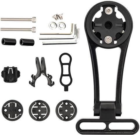 Supporto Regolabile per Bici da Strada, Supporto per Ciclocomputer Bici, Supporto Manubrio Attacco Compatibile on Edge, Wahoo Elemnt, Bryton, Cateye, Videocamera GoPro e Luce