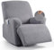 KinCam Stretch Sesselüberwurf mit Armlehnen, Sofaschoner für Relax- und Fernsehsessel, weich, waschbar, für Kinder, Hund und Haustieres (1-Sitzer, Hellgrau)