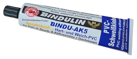 PVC Kleber Bindulin AK5 mit Pinsel und Unterlage PVC Folien Kleber Poolkleber Reparatur Kleber (170g Kleber)