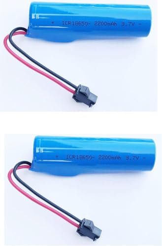 HUOYALU Batterie Rechargeable au Lithium ION 3,7V 2200mAh avec Bougie SM 2P pour sonnettes, phares, Lampes de Poche