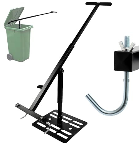 Bin Compactor Trash Compression Dustbin Squasher Hand Tool 240L Heavy-Duty Wheelie Bin Crusher with Lever Adjustable Height for Home Garden Restaurant Community Sanitation