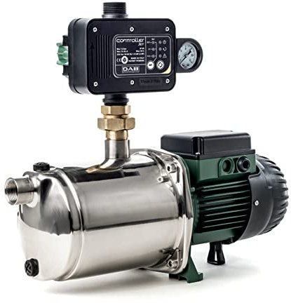 DAB EuroInox 40/50 M + DAB Control-D Hauswasserautomat - 4.800 L/Std. - 1200W - Förderhöhe 58 m - Rostfreier Stahl - Geräuscharm - Bewässerung