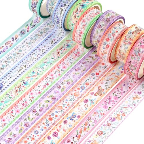 10 Rollen Embroidery Washi Tape Set Vintage Blumen Vogel Klebeband Bunt Scrapbooking Sticker Scrapbook Zubehör Dekorative Washi Tape Hochzeit Buntes Klebeband Aesthetic Washitape Journaling Sticker