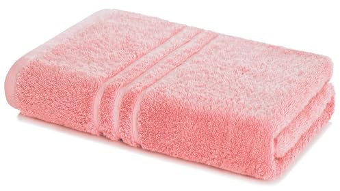 Lavea® Badetuch 100x150 cm - Pastellrosa | 100% Baumwolle, Großes Duschtuch, saugstark, weich und hautfreundlich, Frottierserie Elena, waschbar und strapazierfähig