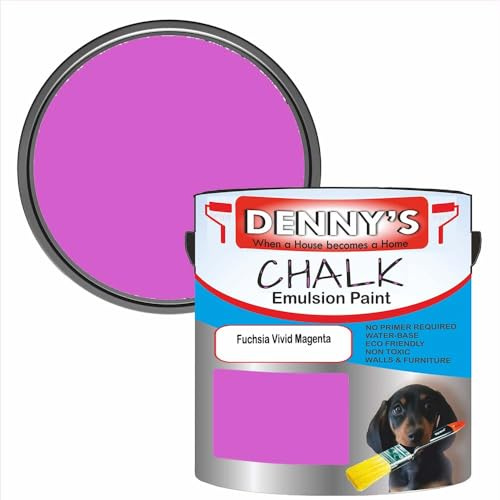 SCOOBYS PAINTS BACK IN THE MIX Chalk Emulsion Matt Paint, Water-Based, No Primer Required, For Walls and Furniture Magenta, (Fuchsia Vivid Magenta, 250Ml Tin)
