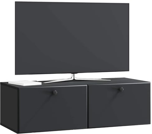vidaXL Wandmontierter TV-Schrank 98 x 41 x 30 cm Schwarz Holzwerkstoff, Wohnzimmeraufbewahrung, moderner Schrank, Wand-TV-Ständer, rechteckiges Design, viel Platz, praktische Möbel