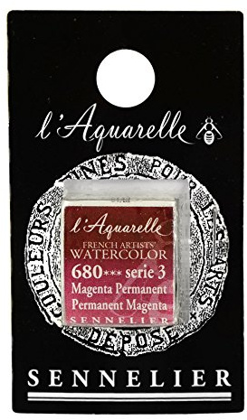 SENNELIER Aquarellfarbe für französische Künstler, halbe Form, permanentes Magenta S3
