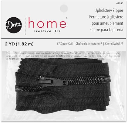 Dritz Home 44248 Nylon Upholstery Zipper, 72-Inch, Black