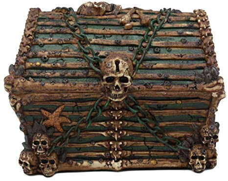 Pirat Davy Jones Geisterschiff Haunted Totenkopf Skelett Schatztruhe Jewelry Box