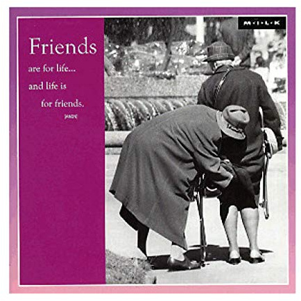 Friends are for Life Birthday Greeting Card Square Milk Range Cards