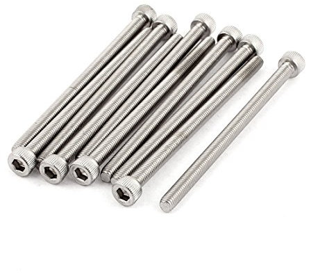 sourcing map M5x80mm Filetage 304 Vis à tête cylindrique six pans creux en acier inoxydable DIN912 10pcs