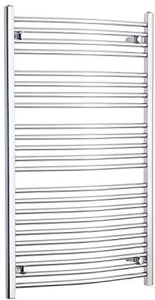 companyblue 700mm Wide Curved Chrome Heated Towel Rail Radiator Ladder for Stylish Bathroom (700 x 1200 mm)