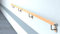 Buche Holz Handlauf V2A Fertighandlauf Gel„nder Treppe Griff 42,4x2 mit Abdeckrosette (3,0 m - zweiteilig)