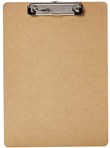 Amazon Basics Hartplatten-Klemmbrett - 6er-Packung, Braun