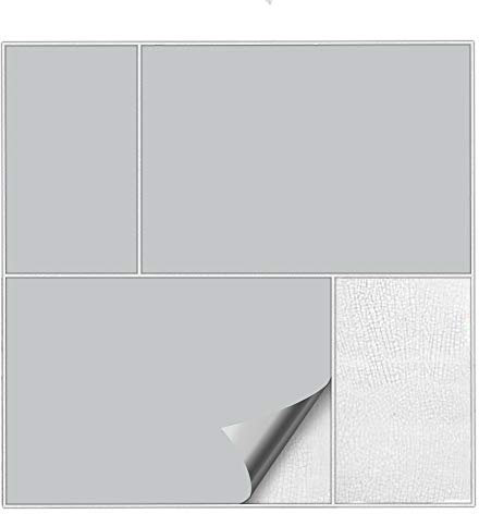 Kiwistar Fliesenaufkleber Hellgrau Seidenmatt - 15 x 20 cm - 50 Stück - Klebefliesen zum Überkleben von Wandfliesen - Fliesensticker für Küche Bad Fliesenmuster - selbstklebend und wasserfest