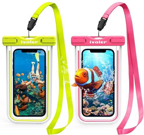ivoler [Confezione da 2 Custodia impermeabile per telefono [certificata IPX8] custodia/custodia/custodia impermeabile smartphone universale borsa protettiva per iPhone, Samsung, Huawei, fino a 6,7
