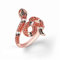 GNOCE Damen Schlange Ring aus Sterling Silber Kraft und Wiedergeburt 18K Roségold Ring mit CZ-Steinen überzogen Modeschmuck Zubehör für Frauen Mädchen (Rosegold, 54 (17.2))